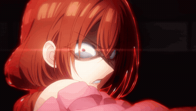 Close Up of Girl With Red Hair and Red Eyes