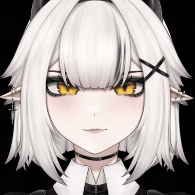 Close Up Of Girl With White Hair And Horns GIF
