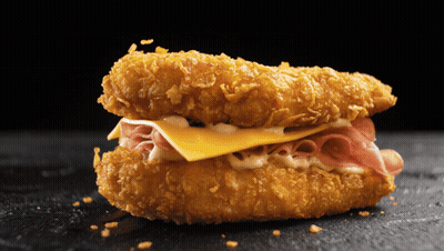 Close Up Of Ham And Cheese Sandwich GIF