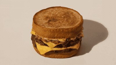 Close Up Of Hamburger On Bun GIF