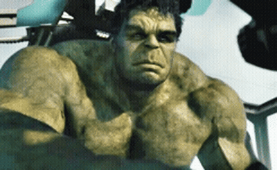 Close Up Of Hulk's Serious Face GIF