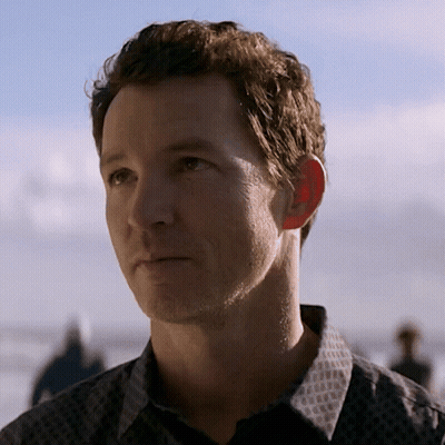 Close Up Of Man Face And Neck With Blue Sky GIF