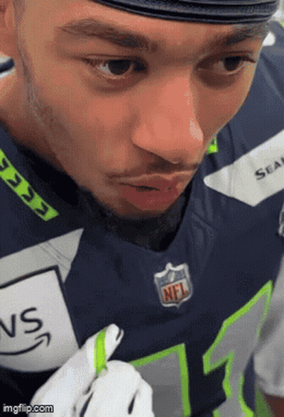 Close Up of Man in Seahawks Uniform