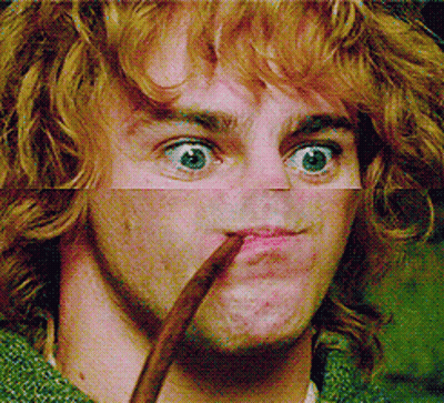 Close Up Of Man Making Funny Face With Pipe GIF