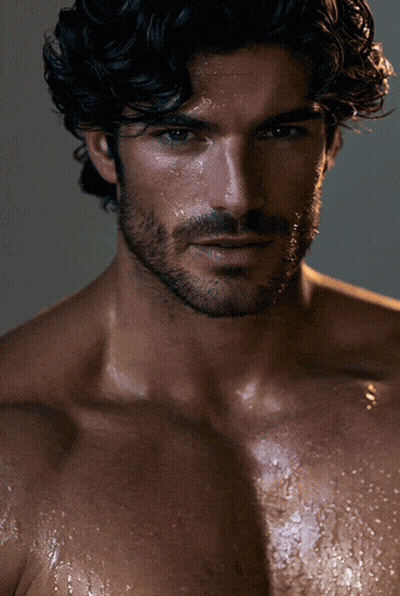 Close Up Of Man's Face And Chest GIF