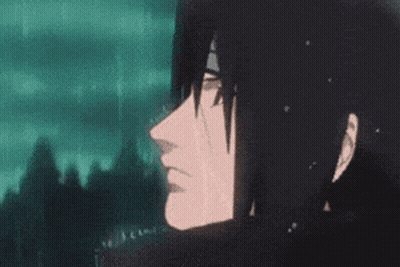 Close Up Of Man's Face In Rain With Trees GIF