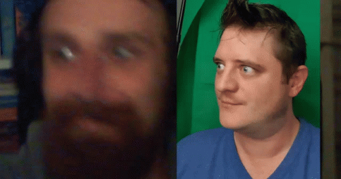 Close Up Of Man's Face Next To Another Man's Face GIF