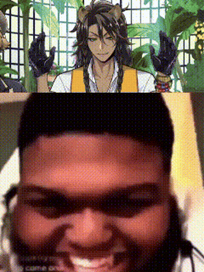 Close Up Of Man's Face Next To Lion King GIF