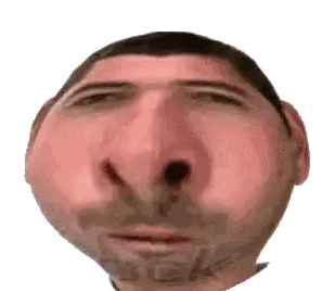 Close Up Of Man's Face With Big Nose Sticker