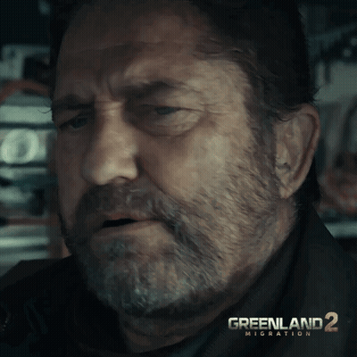 Close Up Of Man's Face With Greenland 2 Migration GIF