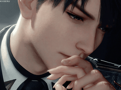 Close Up Of Man's Face With Kiiseru GIF