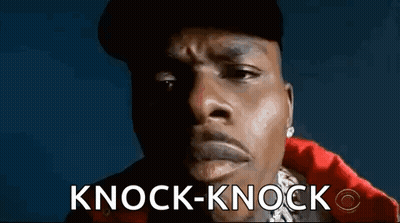 Close Up Of Man's Face With Knock-Knock GIF