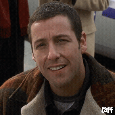 Close Up Of Man's Face With LAFF Logo GIF