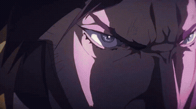 Close Up Of Man's Face With Purple Background GIF