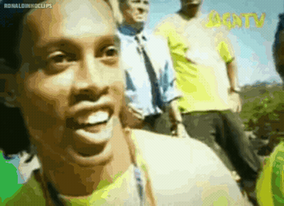 Close Up Of Man's Face With Ronaldinhoclips GIF