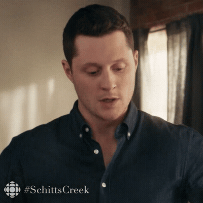 Close Up Of Man's Face With Schitts Creek GIF