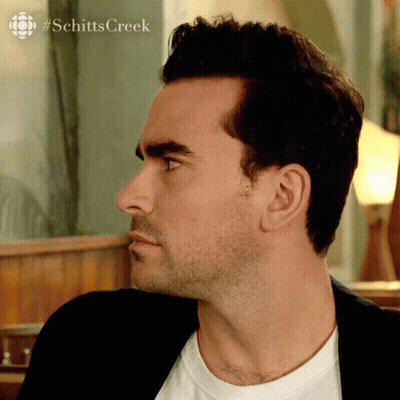 Close Up Of Man's Face With Schitts Creek GIF