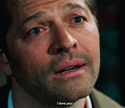 Close Up Of Man's Face With Tear I Love You GIF