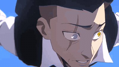 Close Up Of Man's Face With Yellow Eyes GIF