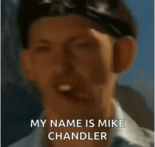Close Up Of Man Saying My Name Is Mike Chandler GIF