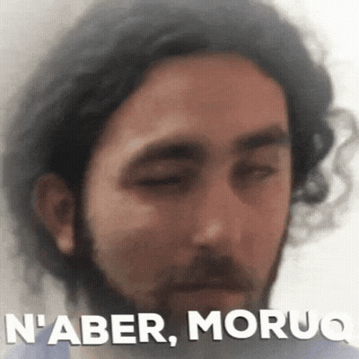 Close Up Of Man Saying N'aber Moruq GIF
