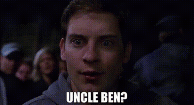 Close Up Of Man Saying Uncle Ben GIF