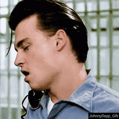 Close Up Of Man Talking On Phone Johnny Depp Gifs GIF