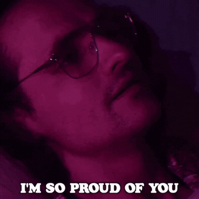 Close Up Of Man Wearing Glasses Saying I'm So Proud Of You GIF