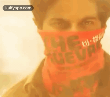 Close Up Of Man Wearing Red Bandana GIF