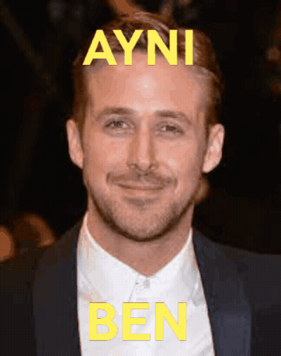 Close Up Of Man With Ayni Ben Written On Face GIF