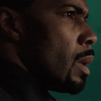 Close Up Of Man With Beard On Green Background GIF