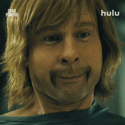 Close Up Of Man With Chad Powers GIF