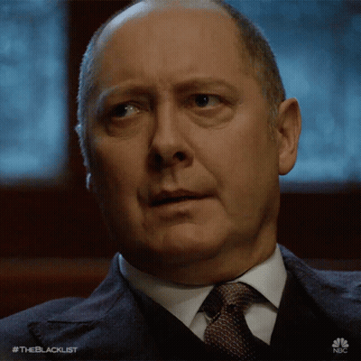 Close Up Of Man With Hashtag #TheBlacklist GIF