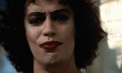 Close Up Of Man With Makeup And Red Lips GIF