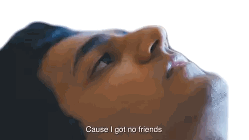 Close-Up Of Man With No Friends Text Sticker