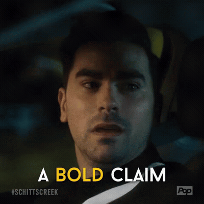 Close Up Of Man With Words A Bold Claim GIF
