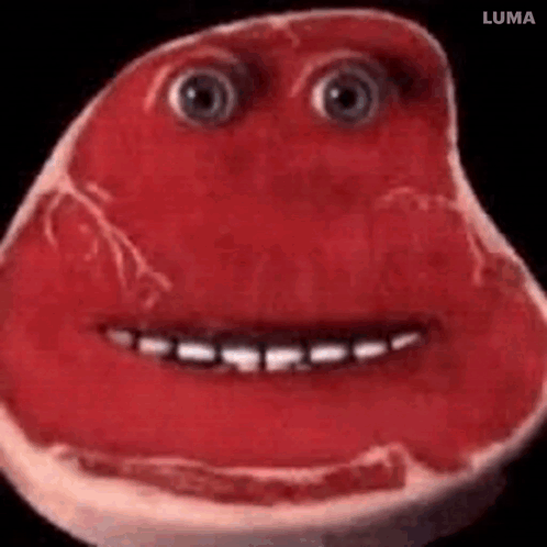 Close Up Of Meat With Smiley Face GIF