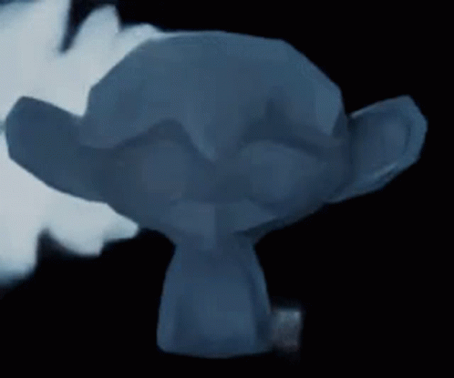 Close Up Of Monkey Head Statue On Black Background GIF