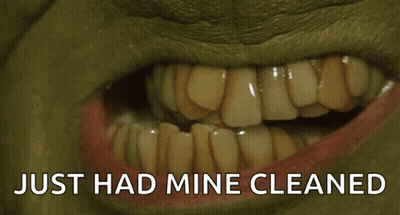 Close Up Of Mouth Saying Just Had Mine Cleaned GIF