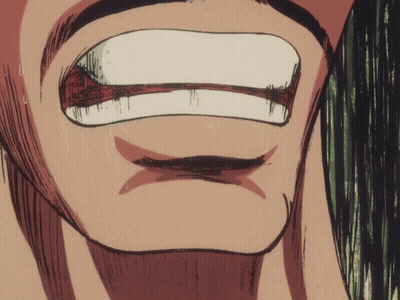 Close Up Of Mouth With White Stripe GIF