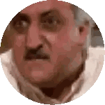 Close Up Of Mustached Man's Face Sticker
