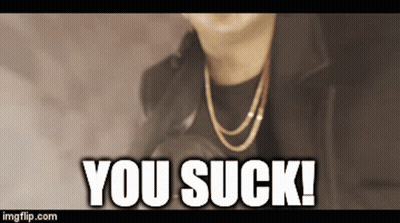 Close Up Of Neck Saying You Suck GIF