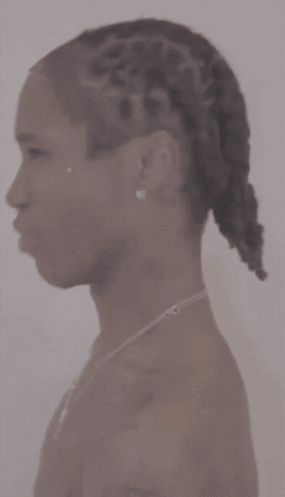 Close Up Of Neck With Braids And Necklace GIF