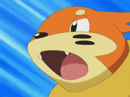 Close Up Of Orange And Yellow Cartoon Character Mouth Open GIF