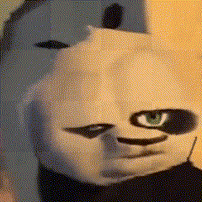 Close Up Of Panda Bear Face With Green Eye And Black Nose GIF