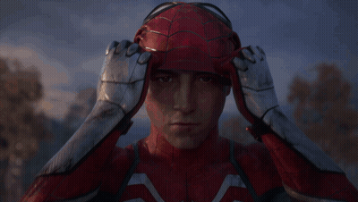 Close Up Of Person In Spiderman Suit GIF