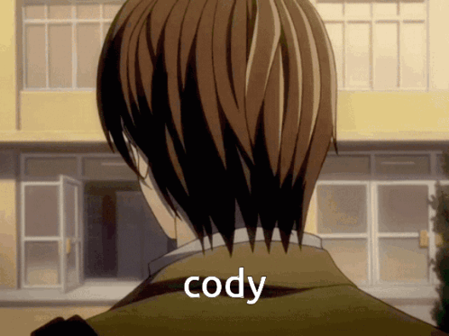 Close Up Of Person's Back With Cody Written GIF
