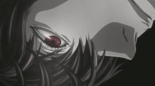 Close Up Of Person's Eye With Red Iris GIF