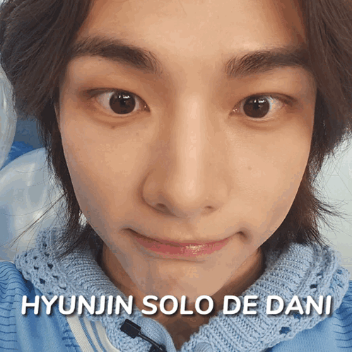Close Up Of Person's Face With Hyunjin Solo De Dani GIF