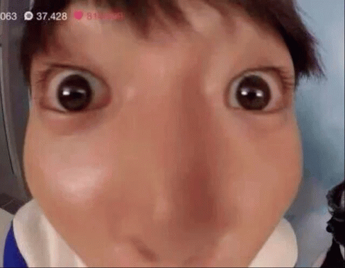 Close Up Of Person With Big Nose And Eyes GIF